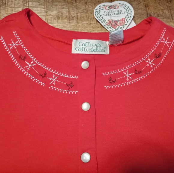 Colleen's Collectables Vintage Red Snowman Christmas Cardigan Sweater - Picture 8 of 11